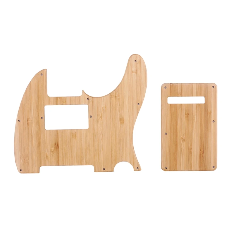 

Bamboo Primary Color Electric Guitar Pickguard Scratch Plate with Back Plate for Standard Electric Guitar Parts, 1ply E56D