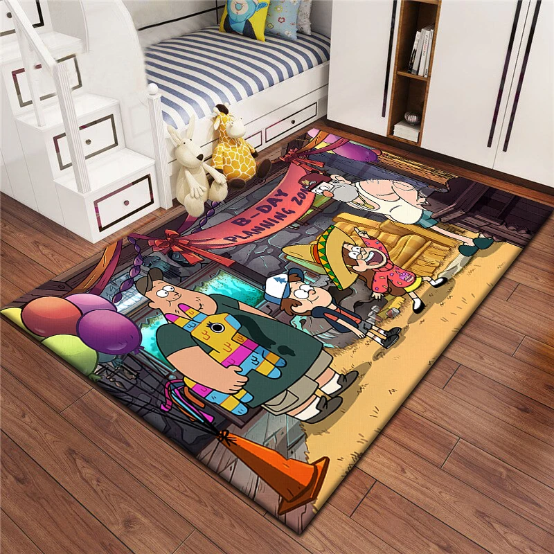 Film Gravity Falls HD Large Printed Carpet,Living Room Decor,Sofa,Table,Rug.Picnic,Camping,Outdoors,Door,Bedroom,Toilet Mat.