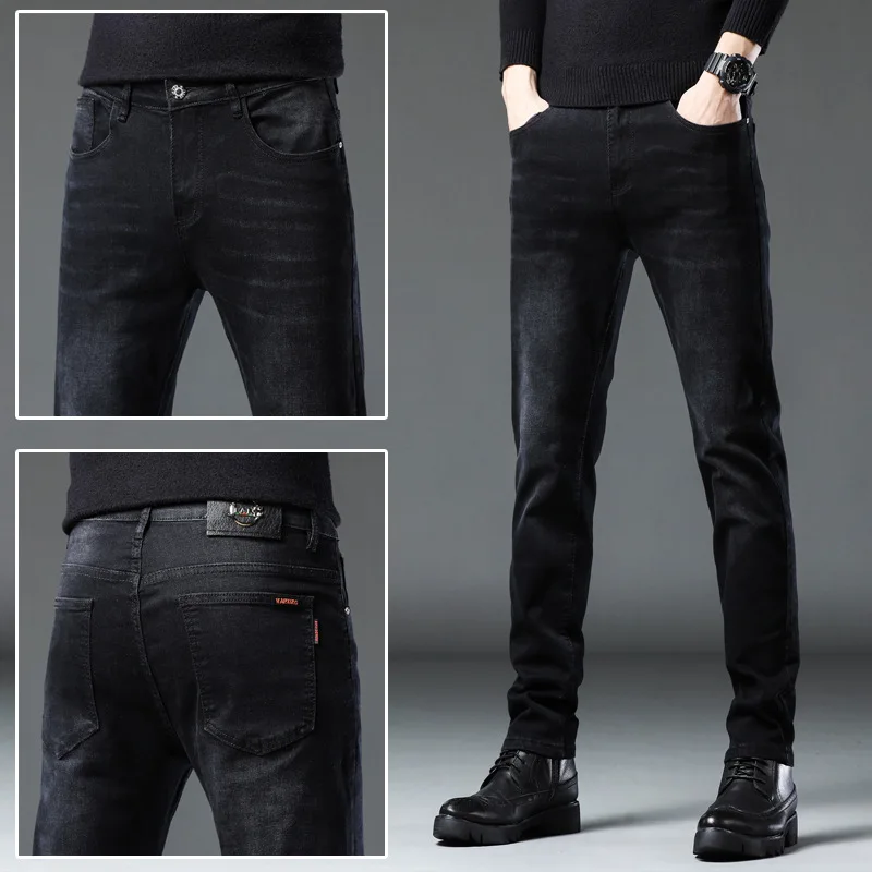 

Pants Men Fall Small Feet Slim Stretch Black Jeans Men Winter Style Gray Casual Pants Boys Trend 2023 New men clothing