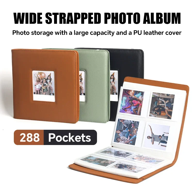 288 Pockets Large Instant Photo Album PU Leather for Polaroid I
