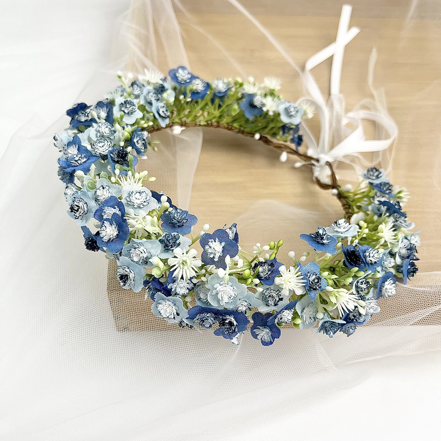 Quality Breathable Flower Crowns Tiaras Hairbands Romantic Sweet Gardland Women Wedding Hair Accessories for Bride Bridesmaids