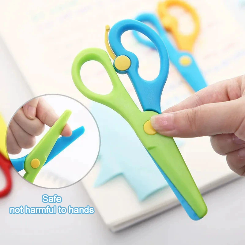 Plastic Scissors Double Color Splicing Handmade DIY Safe Scissors for Office Art Supplies Student Specific Paper Cuttings Tools TMZ