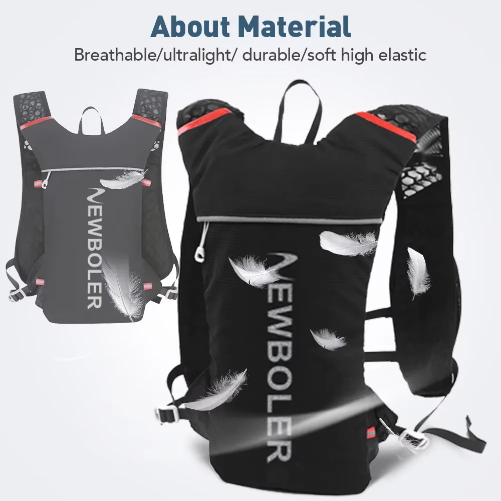 5L Ultra Lightweight Running Backpack Running Trail Hydration Vest Pack Marathon Running Bike Rucksack bag 500ml 2L Soft Flask 5