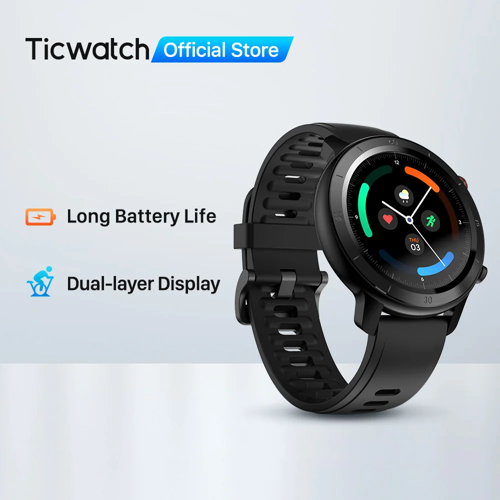 TicWatch GTX Fitness Smartwatch for Android &IPhone Long Battery Life IP68 Waterproof Heart Rate Monitoring Sleep Tracking|Smart Watches| - AliExpress