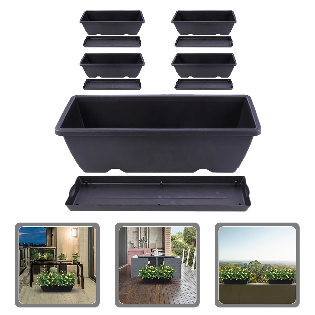 

5 Sets Plastic Planter Pot Planting Pots Rectangle Cato Boxes Outdoor Planters Plants Country Living