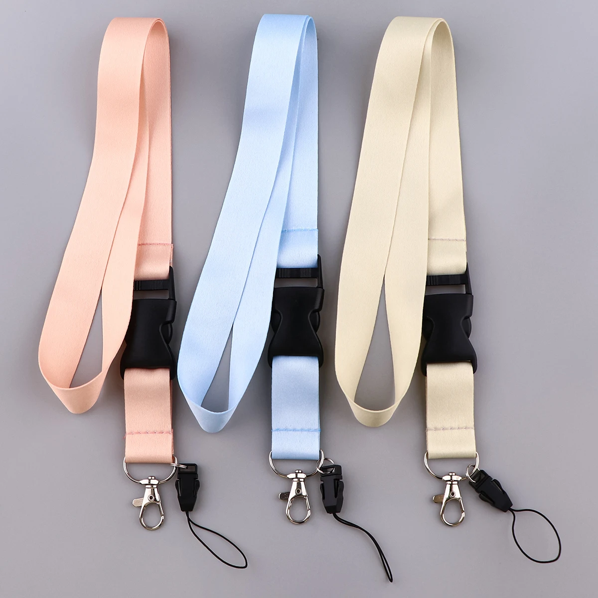 Candy Colors Card Holder Pure Colors Neck Strap Lanyard ID Card Cover Hang Rope Lariat Lanyard for Key Rings Accessories Gifts