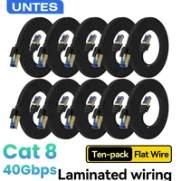 UNTES 10PACK 3PACK CAT8 Ethernet Cable 40Gbps 2000MHz CAT 8 Network Cotton Internet Lan Cord For Laptops PS 5 Router RJ45 Cable