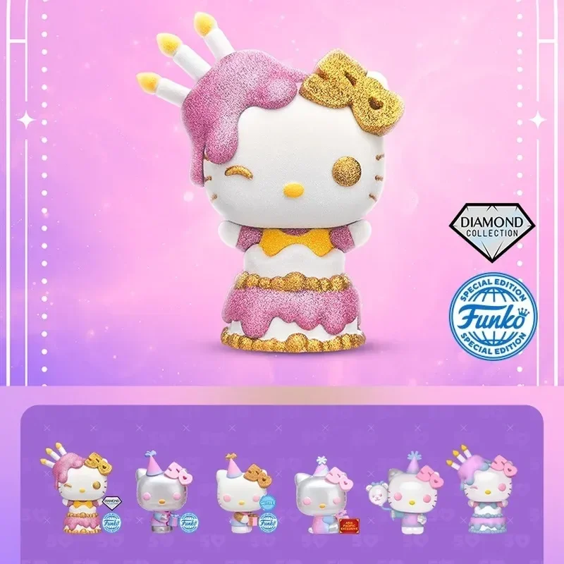 

Оригинальная Женская фигурка Hello Kitty на годовщину 50-го юбилея, милый женский орнамент Sanrio