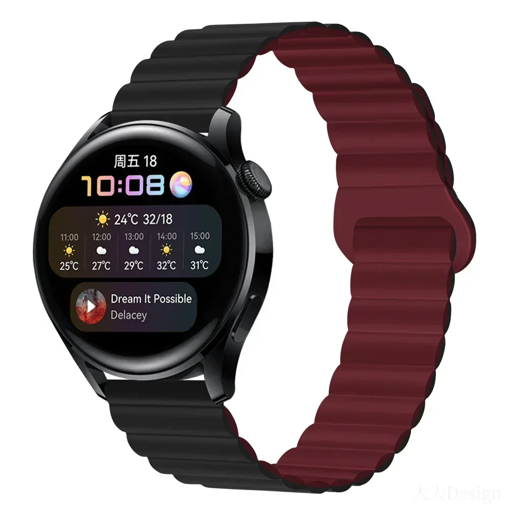 Magnetic Loop Silicone Watch Strap, Adjustable Fit