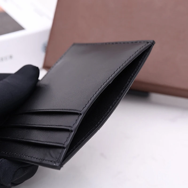 Genuine Leather Bag Woven Men's Ultra-Thin Wallet Mini Multi Card Slot  Business Card Holder Women's Fashion Simple Luxury Brand - AliExpress