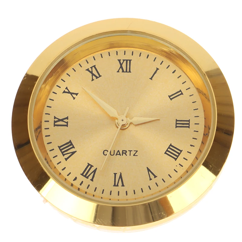 Retro 24/35mm Quartz Glass Mirror Clock Watch Head Movement Round Clocks Head Mosaic Roman Number Little Clock DIY Process Parts