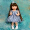 High Quality Reborn Baby Full Body Silicone With Long Hair 55 CM 22 Inch Lifelike Realistic Princess Toddler Bebe Birthday Gift 4