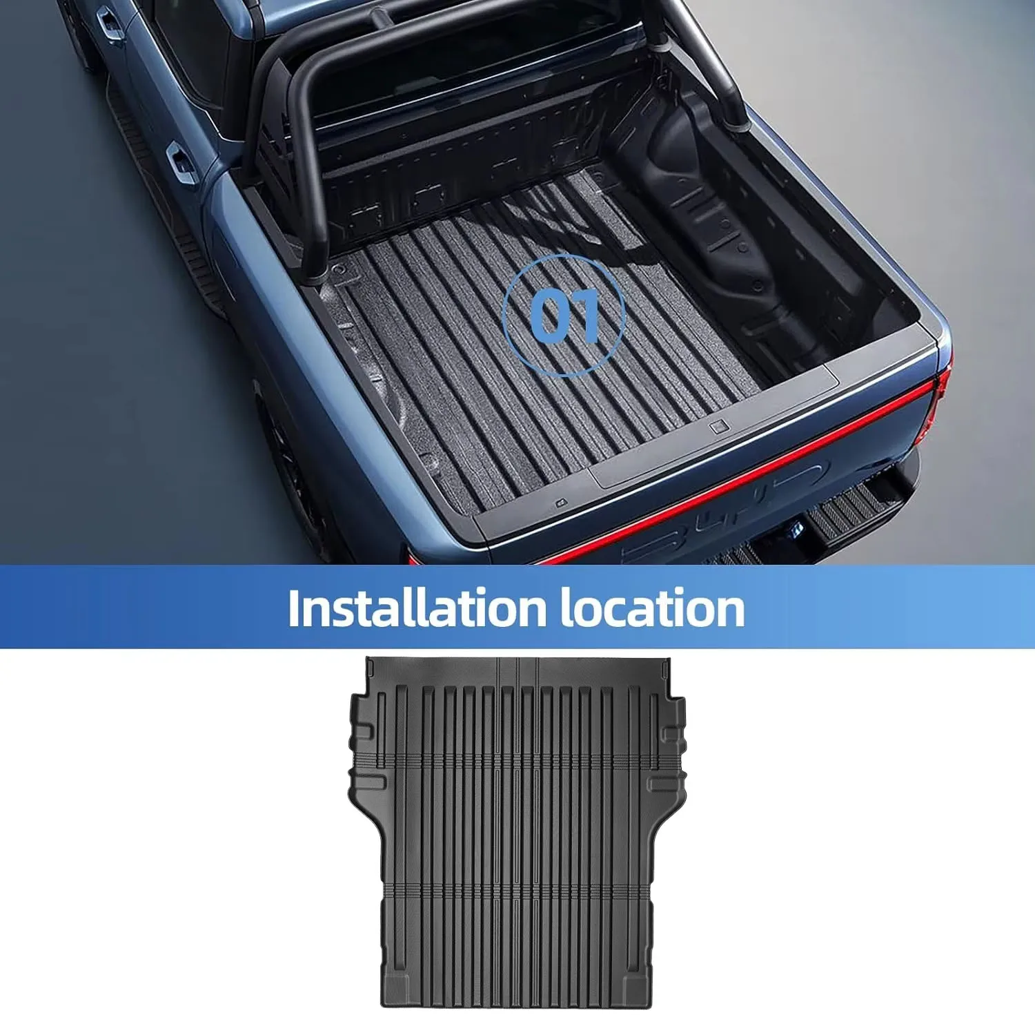 BYD 샤크 6 2025 2024 RHD TPE 풀 커버 플로어 매트 (도어 실 프로텍터, 플로어 라이너, 카고 라이너 포함)
