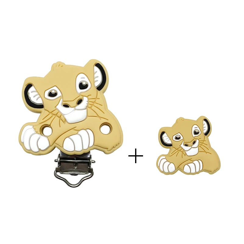 Teething Toys Teething Beads 2pcs one set Silicone Minnie Dumbo Mickey Beads Food-Grade Chewing DIY Nipple Chain Jewelry Accessories