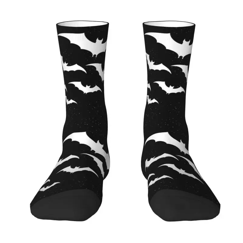 

Kawaii Printed Bats In The Night Socks for Men Women Stretchy Summer Autumn Winter Halloween Goth Occult Witch Crew Socks