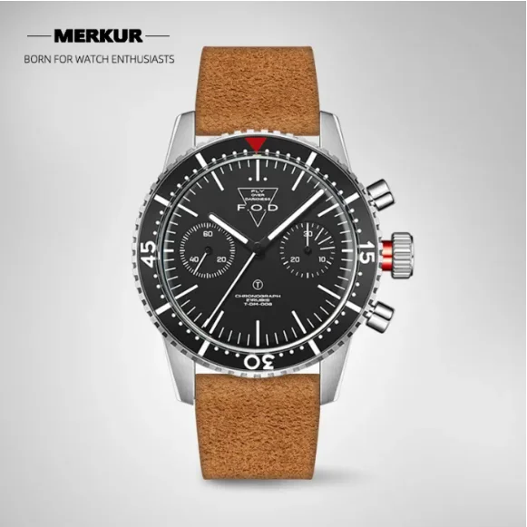 Fod 70'S Vintage Pilot Chronograph St1901 Meccanico Da Uomo In Acrilico Zaffiro 38Mm Orologio Da Polso Di Lusso Militarye