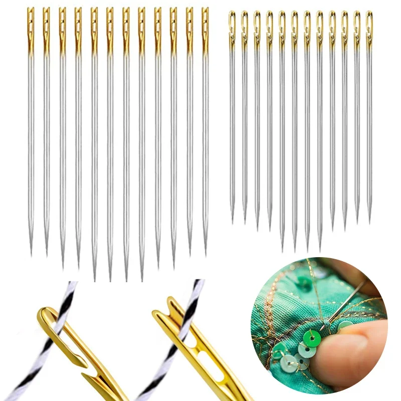 Blind Needle Elderly Needle-side Hole Hand Household Sewing Tools Stainless  Steel Sewing Needles Threading Apparel Sewing Tools