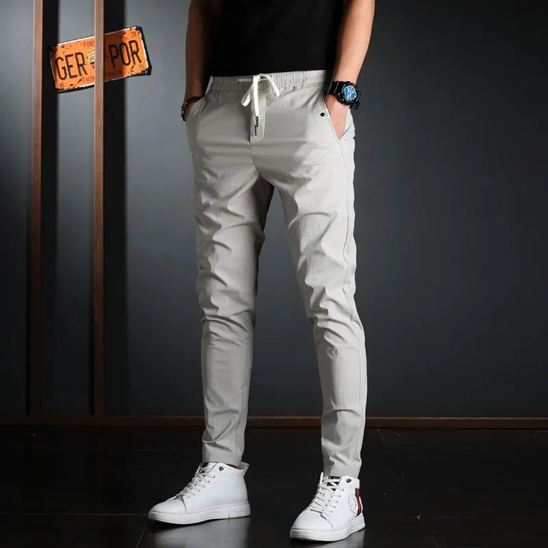 

High Quality Men’s Pure Color Street Fashion Casual Pants,Harem Version Slim-fit Light Weight Pants,Youth Trendy Sexy Pants;