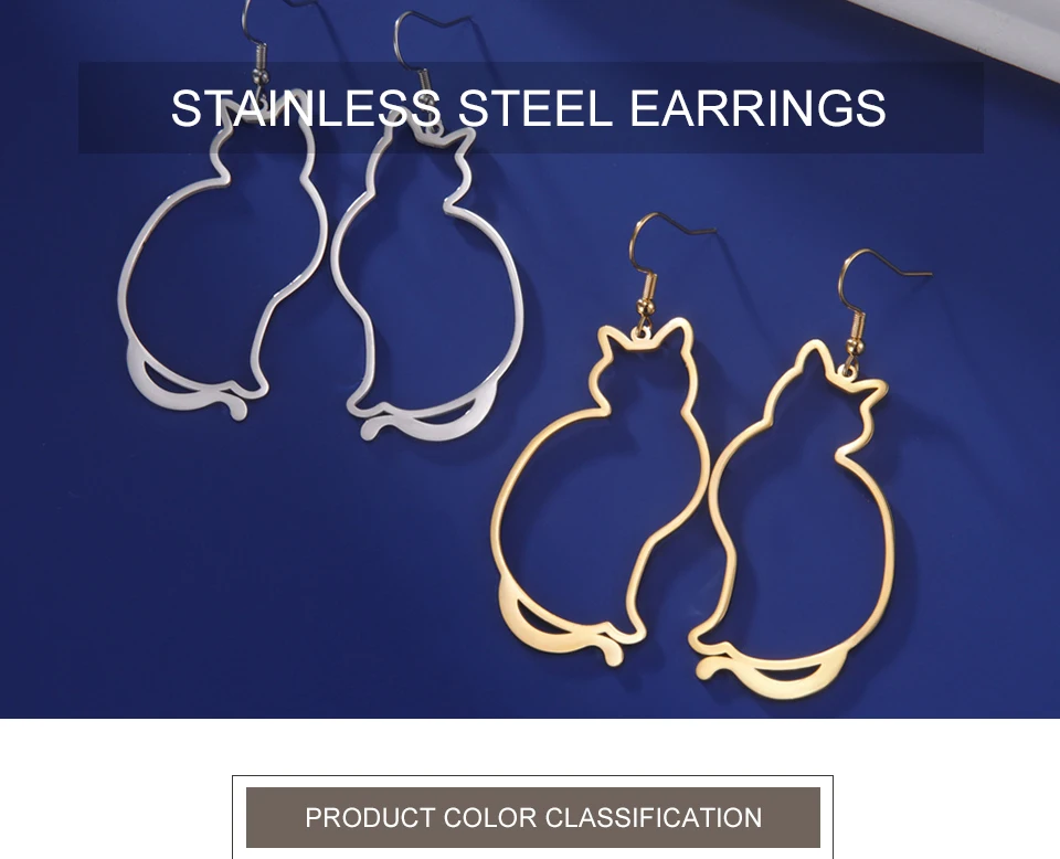 stainless-steel-cute-cat-drop-earrings-kitten-dangle-jewelry