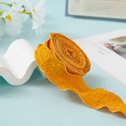 Elegant Wrinkled Lace Edge Silk Ribbon - 10 Yards for DIY Crafts and Decorative Projects (21)