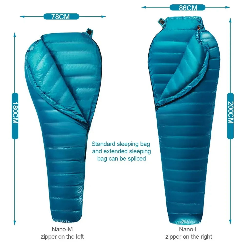 AEGISMAX Nano2 Upgrade 0 Degree 800FP Goose Down Sleeping Bag Outdoor Ultralight Camping Hiking Sleeping Bag for Men & Women