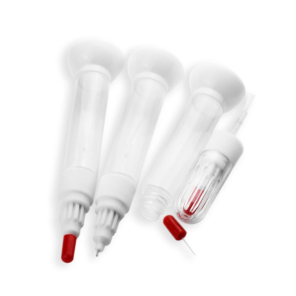 100pcs/lot (without printing) Kimcci Dotted Pen+Drawing Pen Nail Art Tools 2 IN 1 Needle Brush Dual-use  Empty Bottle 5
