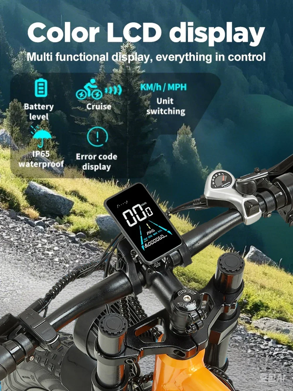 RANDRIDE YX80-2 Adult Electric Bicycle 1000W*2 Motor Mountain Electric Bike 48V20AH Battery 26 Inch Fat Tire Off Road E-Bike
