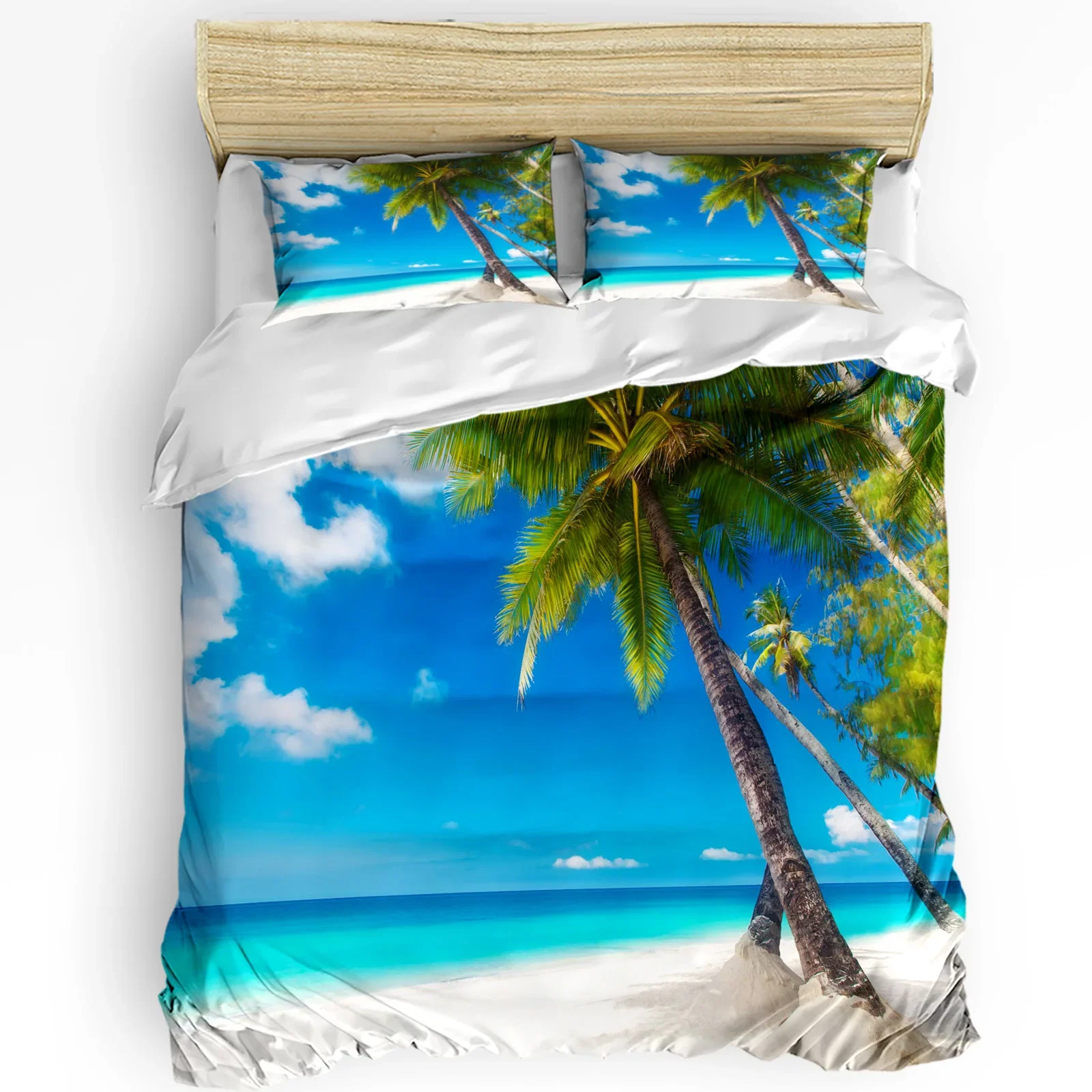 

Beach Sea Coconut Tree Printed Comfort Duvet Cover Pillow Case Home Textile Quilt Cover Boy Kid Teen Girl 3pcs Bedding Set