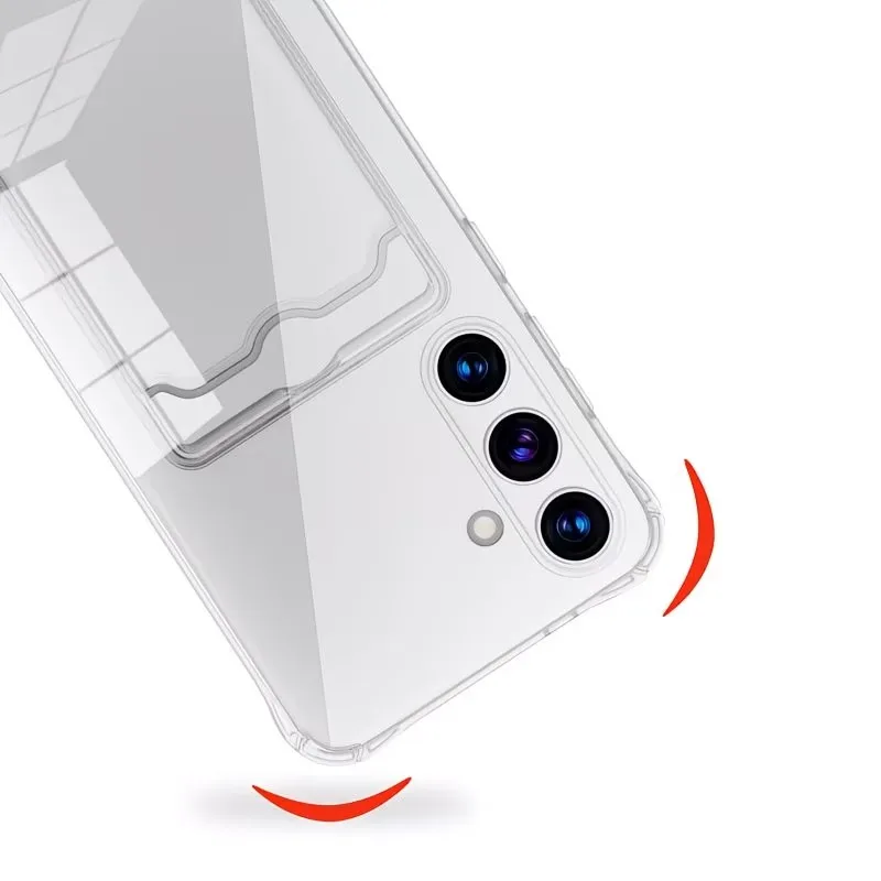 Clear Shockproof Portable Card Holder Phone Case