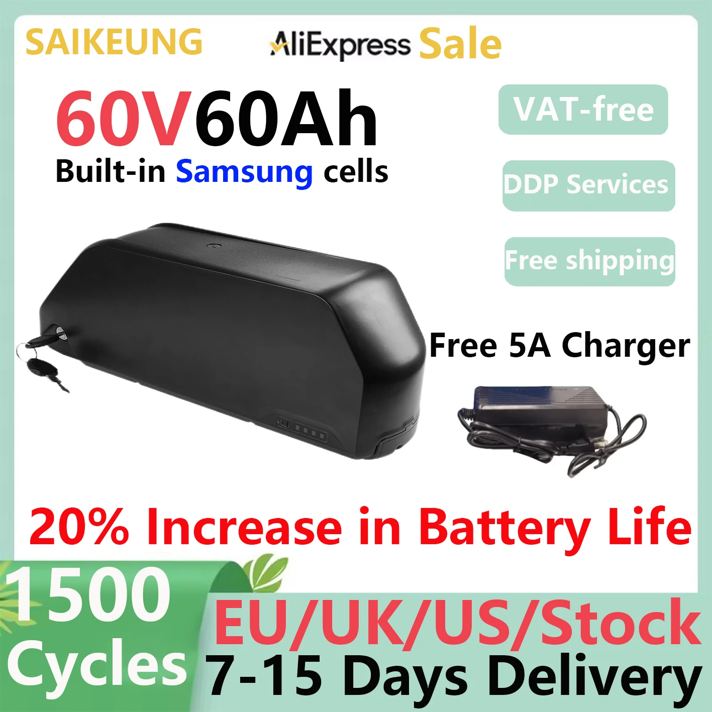 batterie vélo électrique 52v 45ah 60V 40Ah Batteria 21700 batteria 60V E-BK Batteria al litio 100A BMS Batteria ad alta potenza