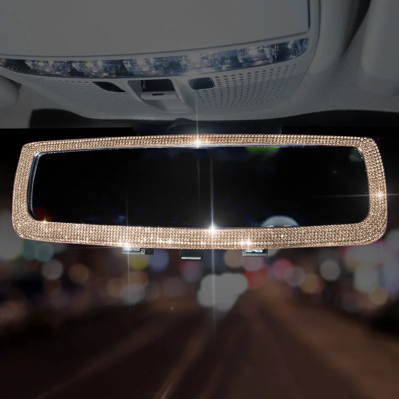 Car Interior Rearview Mirror Decor Ornament Rear View Mirror Cover Auto Accessories for Women rearview mirror cover carbon fiber mirror cover