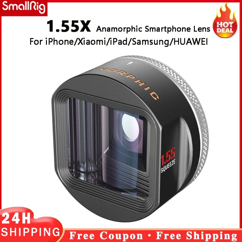 Smallrig 1.55X Obiettivo Anamorfico Per Iphone 13 12 11 Pro Obiettivo Mobile 3578 Per Xiaomi Ipad Shooting Samsung Huawei P40 P50 Series