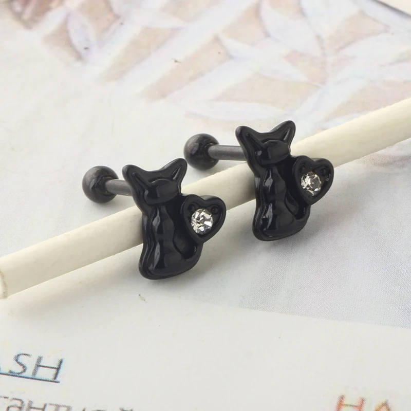 16g Cartilage Earring Stud Hoop for Women Tragus Stud Earring Cartilage Piercing Jewelry Surgical Stainless Steel Forward Helix