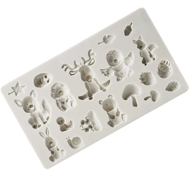 2 Pieces Forest Animals Fondant Molds Zoo Animal Molds Silicone Baking  Molds Diy Soap Jelly Ice Cake Chocolate Sweet