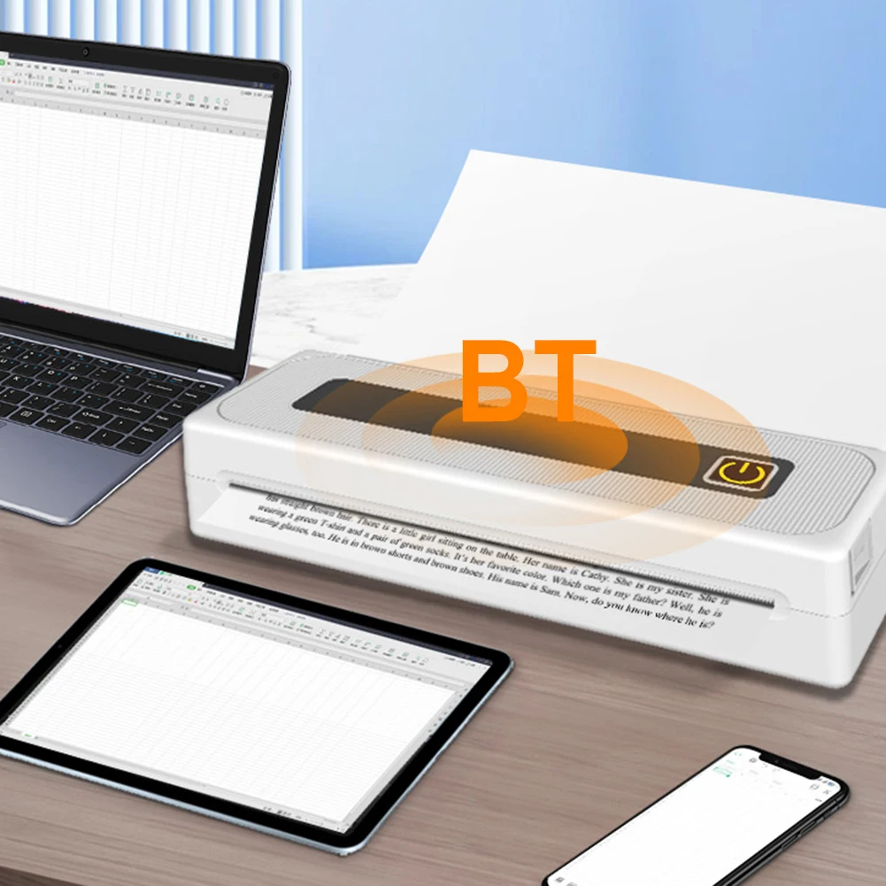 무선 BT 200dpi 휴대용 열전사 프린터, BT 스티커 프린터, 내장 1000mAh 배터리, 저널 사진 노트, 어린이 선물