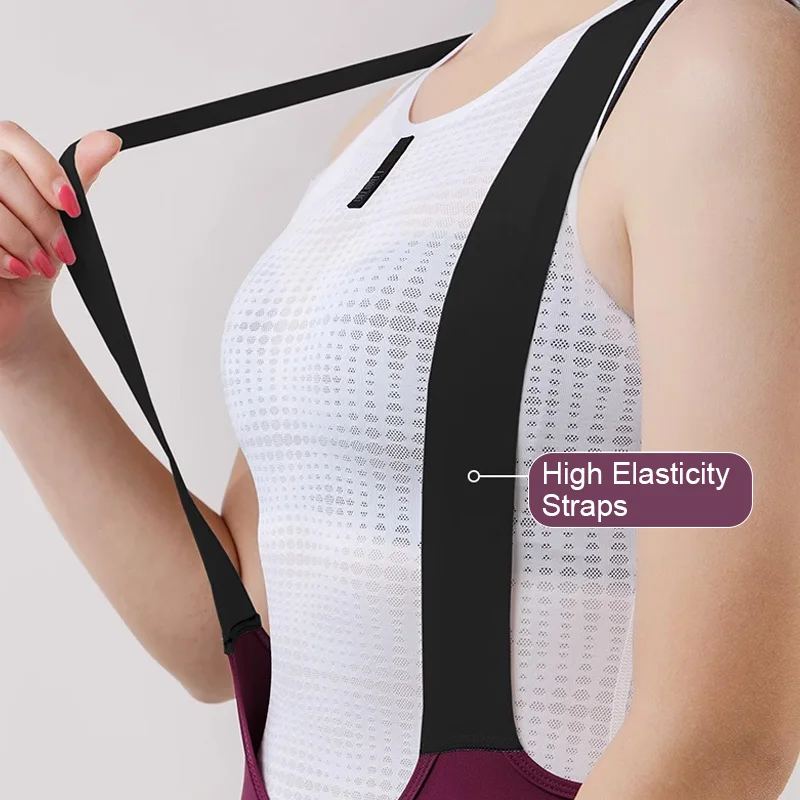 Women High-Waisted Cycling Shorts Road Bike Bib Pants Shoulder Straps Mountain Racing MTB Shorts Non-slip Biking Clothing