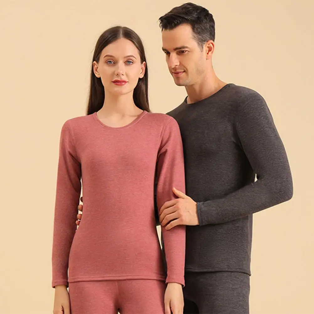 Thermal Clothing Set Soft Thermal Underwear Set for Men Women Fleece Lined Base Layer for Outdoor Activities Warm for Autumn men s fitness thermal underwear thermal base layer mma tactical tight rashgarda long sleeves compression underwear men clothing