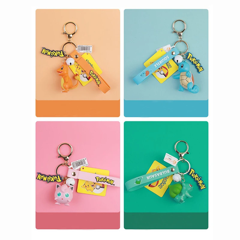

Pokemon action figure Pikachu Charmander Snorlax Anime Pokemon Fashion Keychain Bag Keyring Pendant children Birthday Gifts