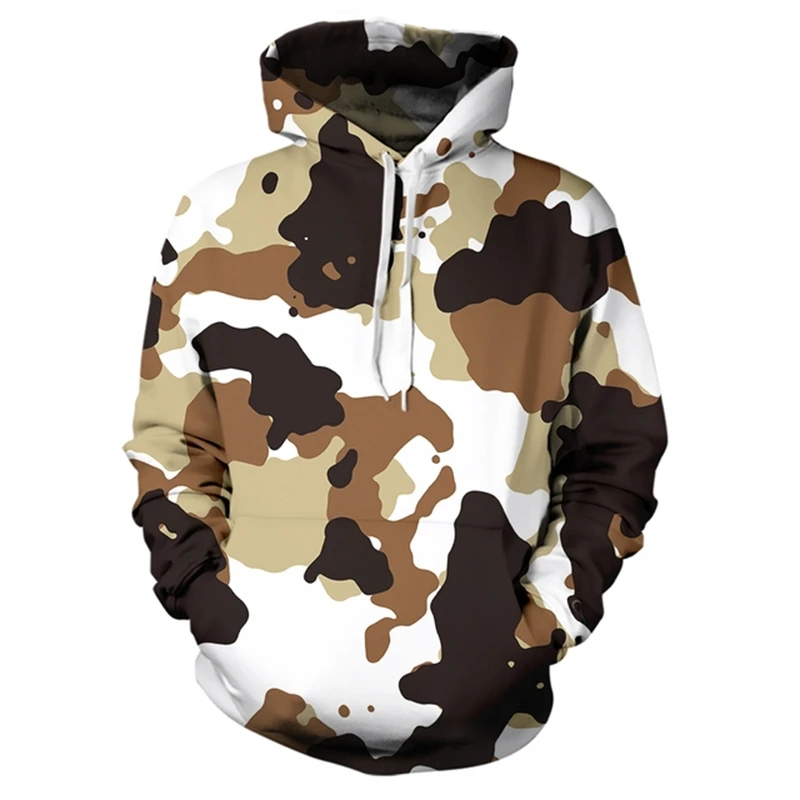 Men's Hoodie 3D Full Printed Camouflage Patterns Casual Long Sleeved Hooded Pullover Autumn Trendy Men Clothing Tops