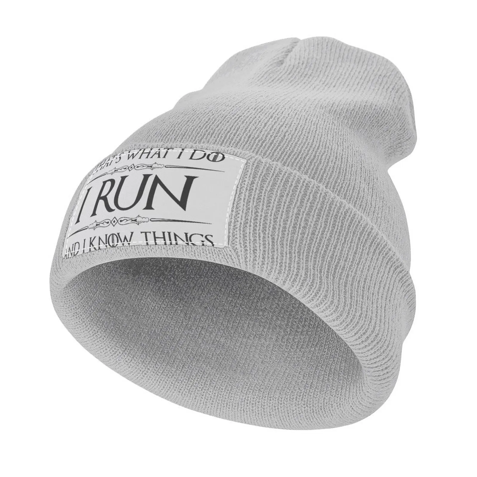 

Running Gifts for Runner & Jogger - I Run & I Know Things Funny Gift Ideas for Jogging Lovers Who Love Track Health Knitted Cap