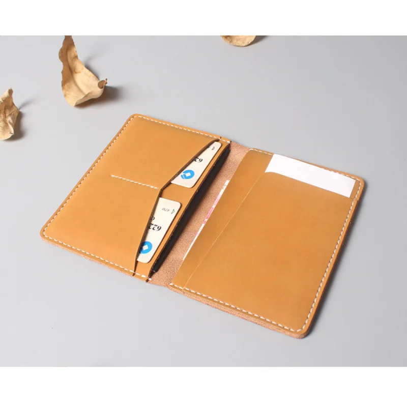 Retro Passport Covers Storage Leather Travel Portable Wallet Integrated Certificate Pouches Soft Cowhide Air Ticket Card Cases