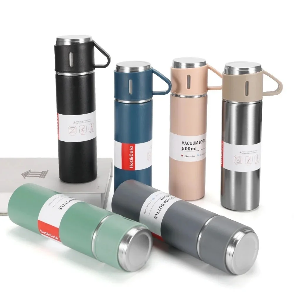 Garrafa Térmica Café Cha Caneca, Com Kit 3, 500ml
