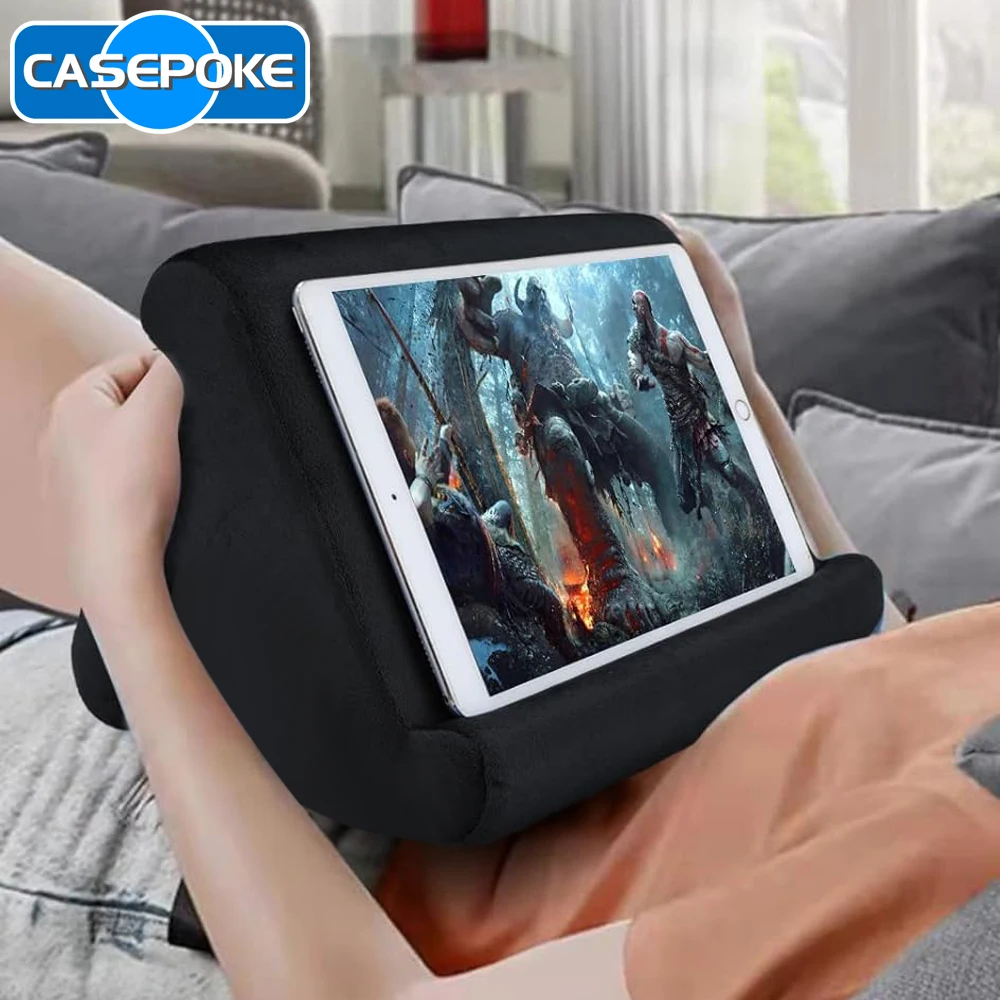 CASEPOKE 스폰지 베개 태블릿 거치대, 아이패드, 삼성, 화웨이, 태블릿 거치대, 휴대폰 지지대 베개, 멀티 앵글 독서 스탠드