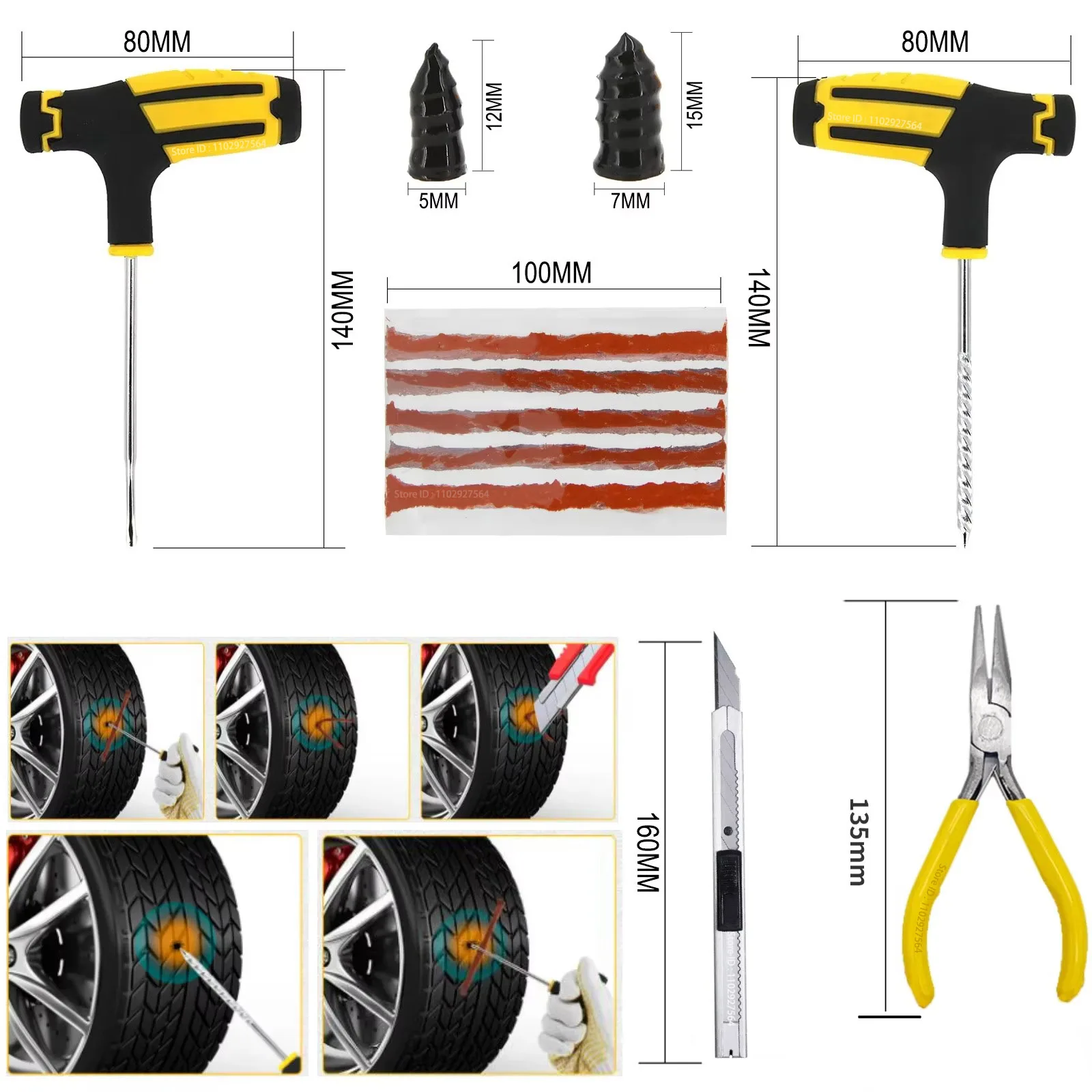ZFOUEK Car Tire Repair Kit 2