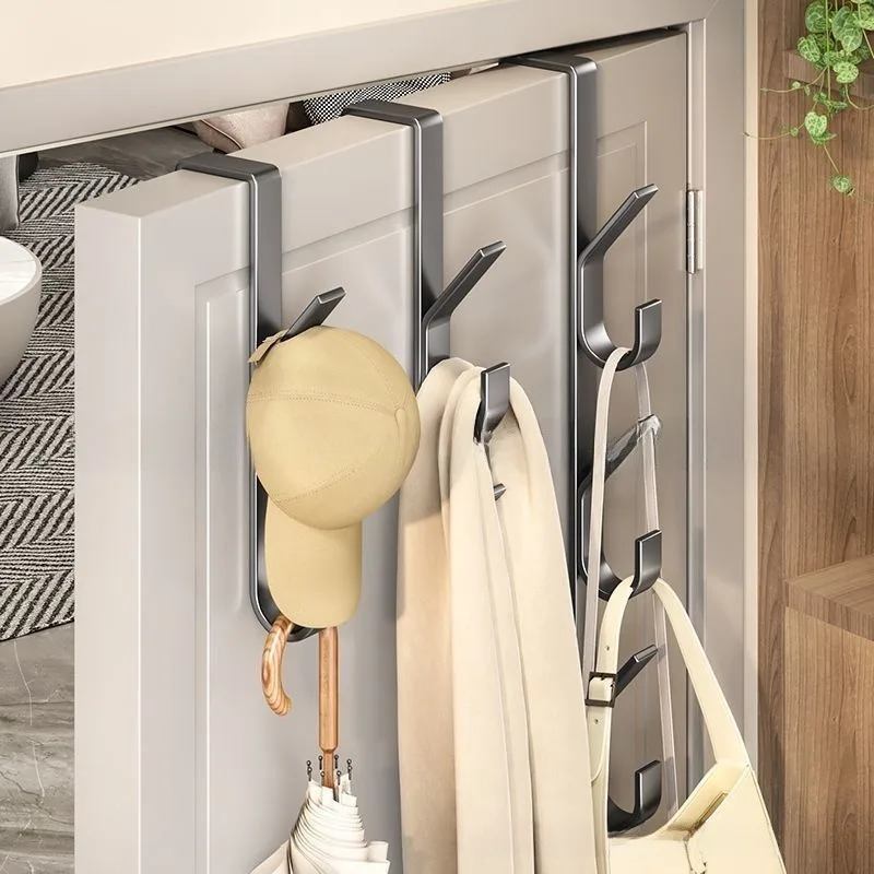No Drill Door Hooks-Over Door Hanger For Clothes-Wall Mounted Coat Rack For Bedroom & Dorm Space Saving Design storage hook door hook