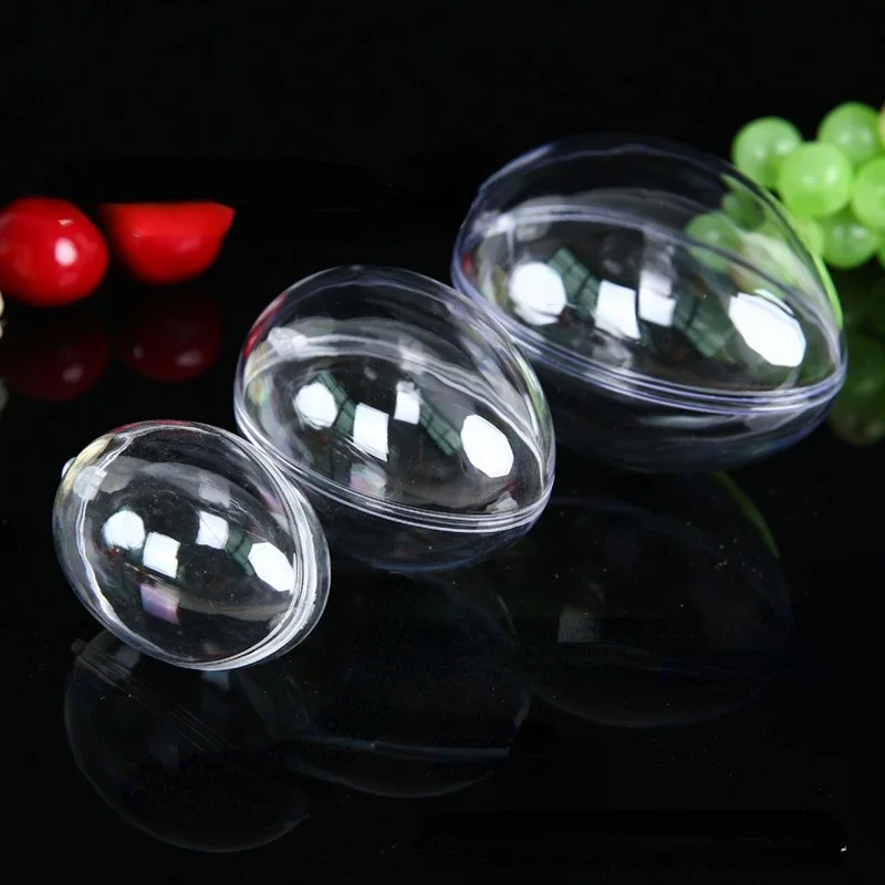 Transparent Open Plastic Christmas Ball Egg Shaped Bauble 10 Pcs For Xmas Party Kids Gift Present Box Decoration christmas decorations