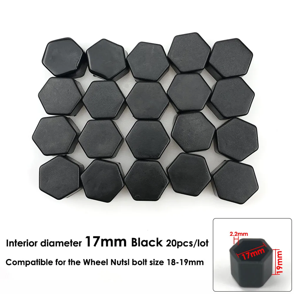 20 stücke 17mm 19mm 21mm Schwarz Auto Rad Caps Schrauben Abdeckungen Muttern  Silikon Auto Rad Hub Protektoren schraube Kappe styling Anti Rost Abdeckung  - AliExpress