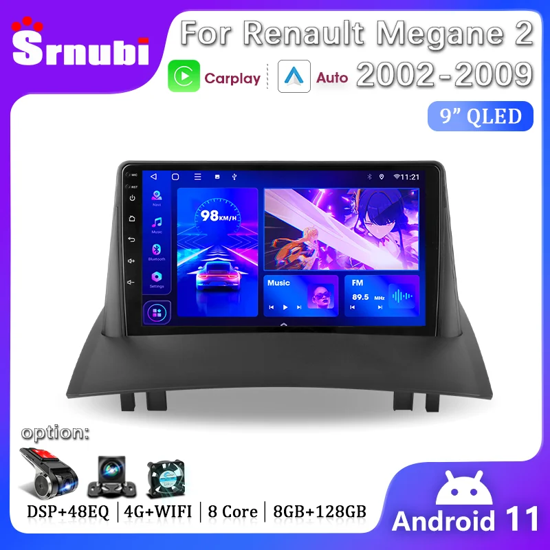 

Автомобильный радиоприемник Srnubi Android для Renault Megane 2 2002 - 2009 мультимедийный видеоплеер GPS 2DIN беспроводной Carplay Авто DSP Стерео DVD