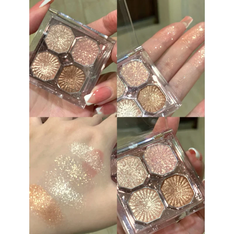 

DIKALU Gem Four Color Eyeshadow Pearl Matte easy to remove makeup Daily Glitter Glitter Eyeshadow tray