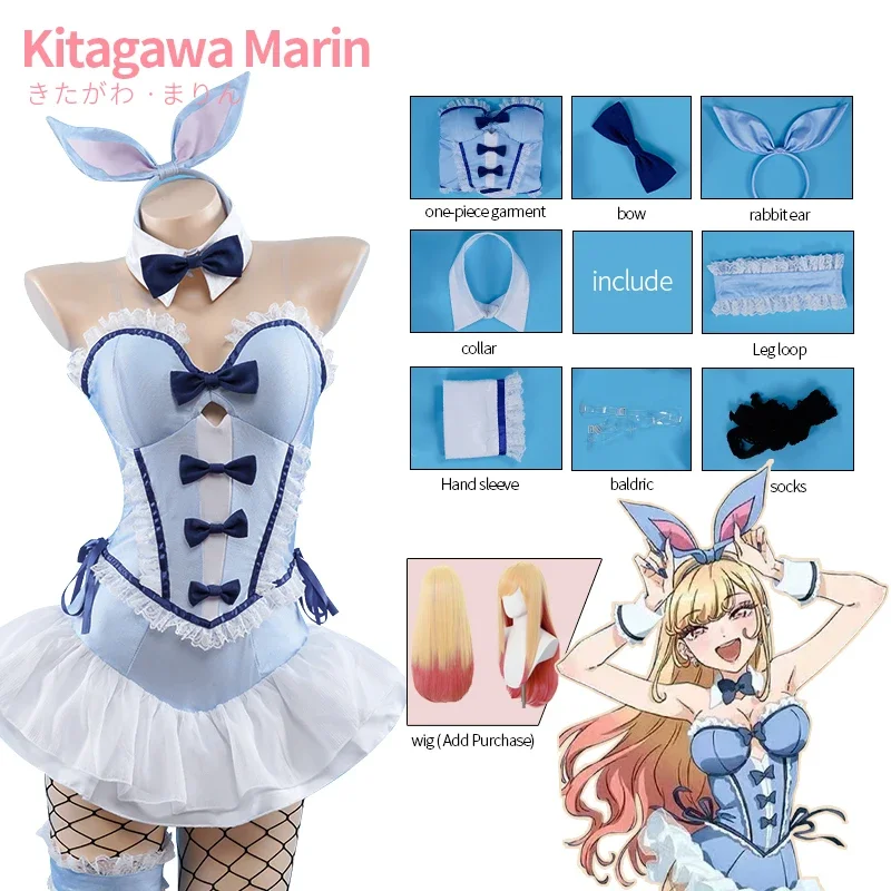 

Anime My Dress-Up Darling Kitagawa Marin Lovely Bunny Girl Bodysuit Cosplay Costumes Halloween Party Outfits Costumes for Woman